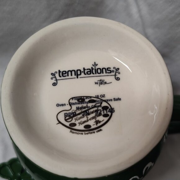 temp-tations® set of two café mugs in Floral Lace™ Shamrock, green - Picture 6 of 7